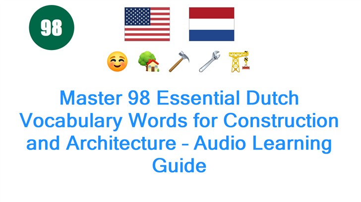 Master 98 Essential Dutch Vocabulary Words for Construction and Architecture – Audio Learning Guide